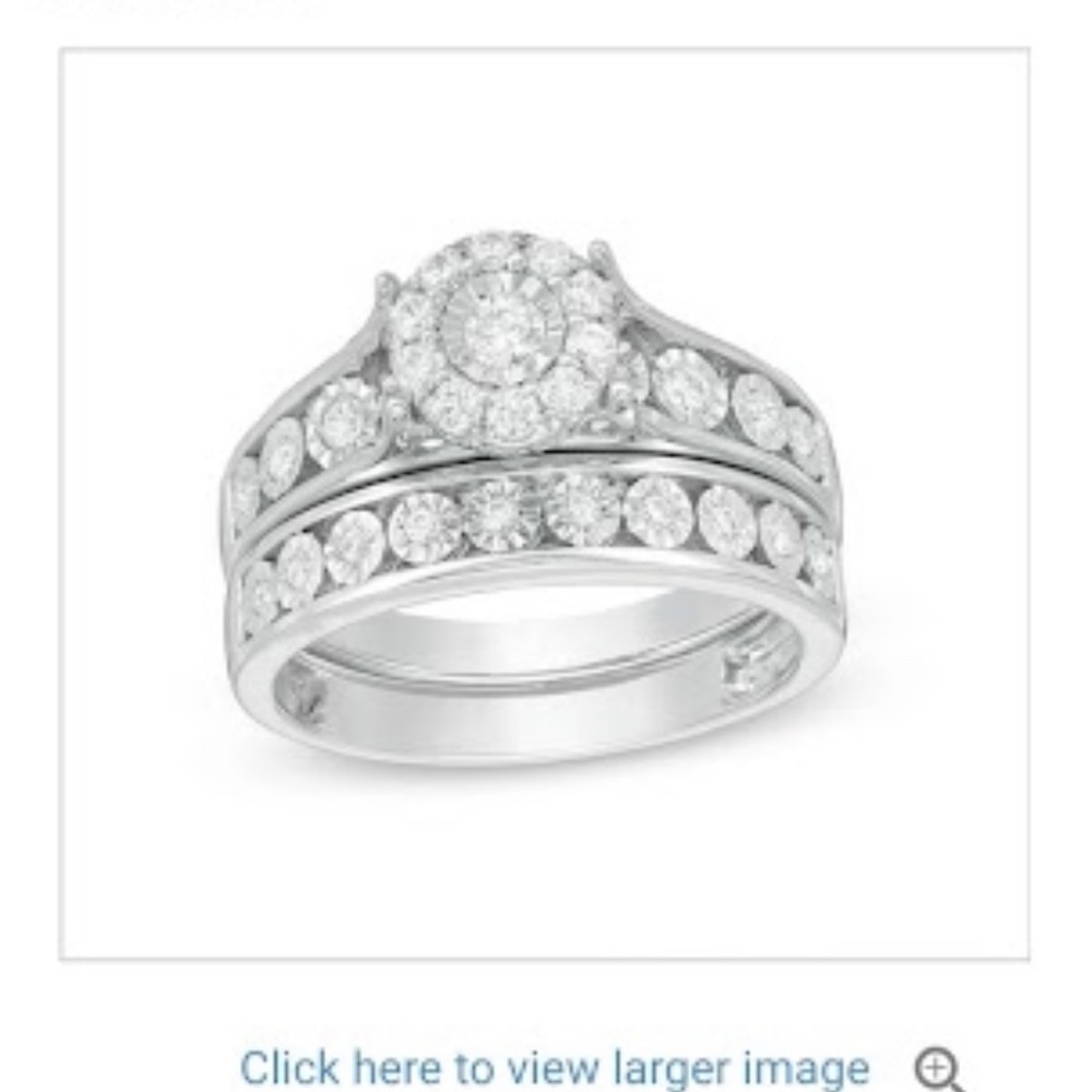 COPY - 1 carat white gold wedding ring and band
